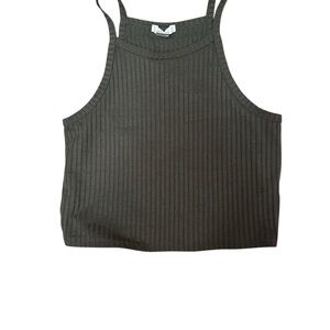 Ribbed Dark Green Tank Top